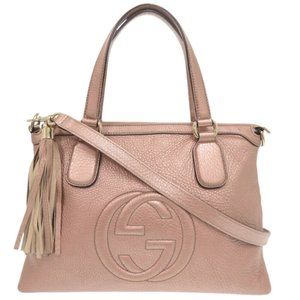 GUCCI Pink Leather Shoulder Bag
